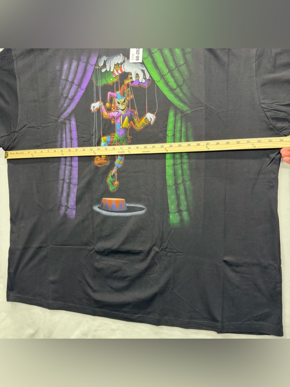 Liquid Blue Black Graphic Puppet Jester T-Shirt Size Men's 6XL - Picture 6 of 8